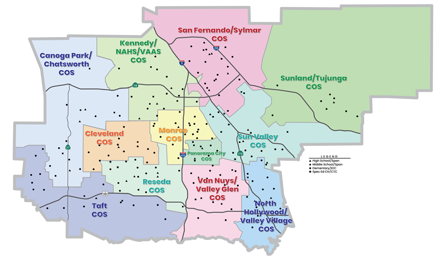 Map of Region North Communities of Schools